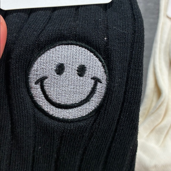 Women’s Smiley Face Socks - Black, Cream, Tan, Green HOLIDAY SALE! - Picture 3 of 6